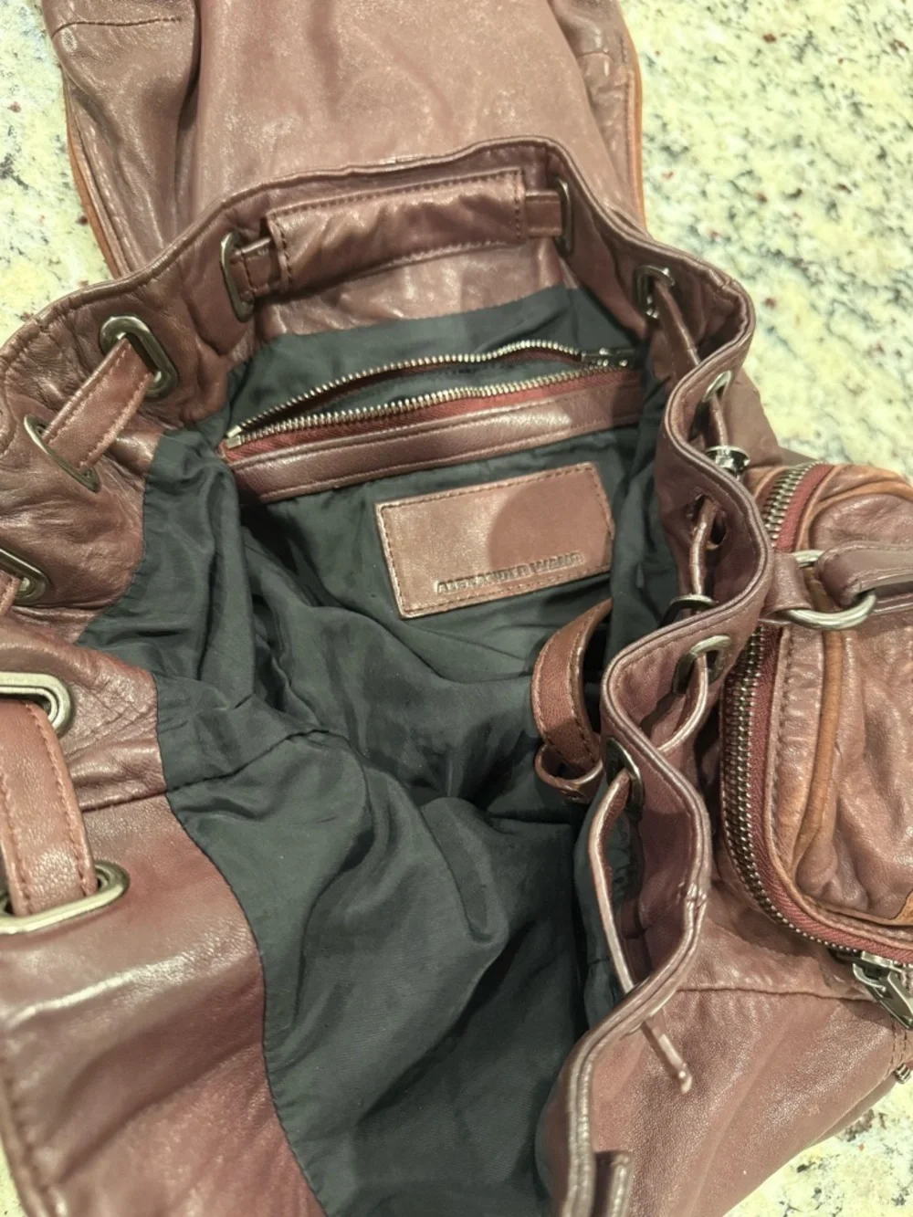 Alexander Wang Burgundy Leather Backpack - Picture 3 of 4